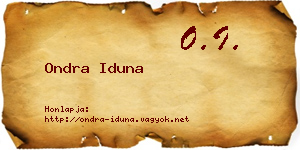 Ondra Iduna névjegykártya